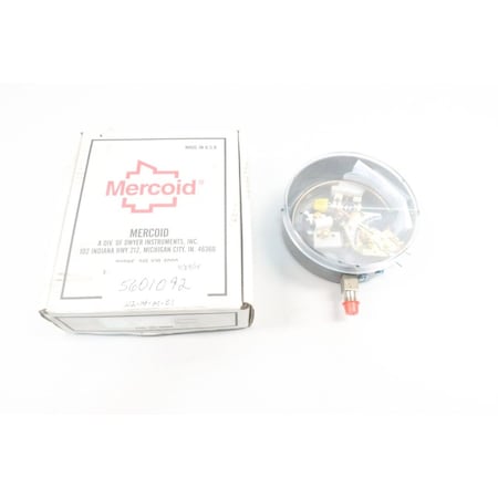 Dwyer Instruments Pressure Switch, Standard, SPST, 1/4" NPT, Brass DA-41-3-21E